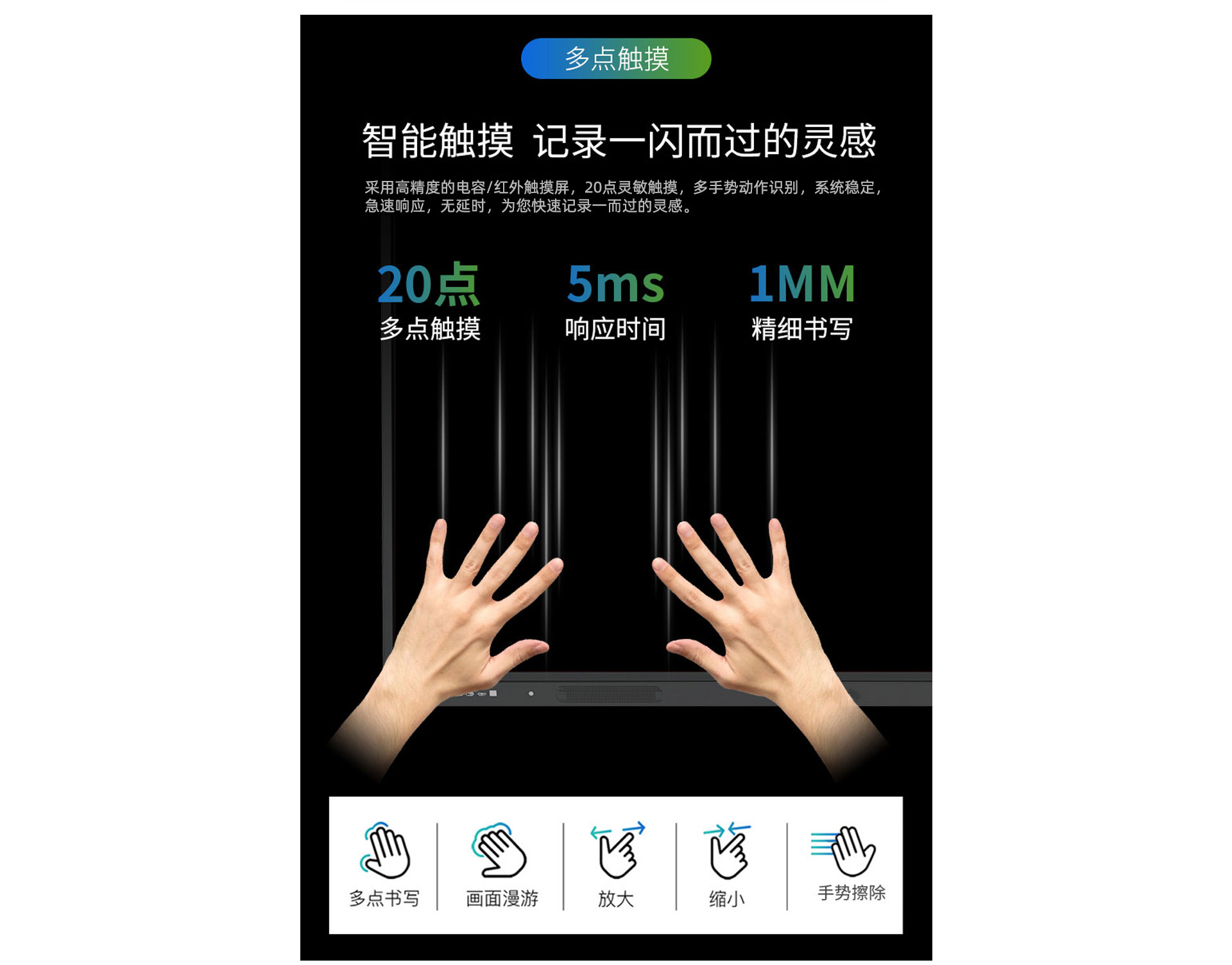 新百胜集团科技K12教学一体机20点触控，无延迟
